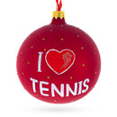 Tennis Glass Ball Christmas Ornament 4 Inches