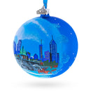 Buckingham Fountain, Chicago, Illinois Glass Ball Christmas Ornament 4 Inches