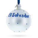 Flag of El Salvador Glass Ball Christmas Ornament 3.25 Inches
