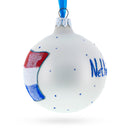 Flag of Netherlands Glass Ball Christmas Ornament 3.25 Inches