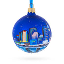Oklahoma City, Oklahoma Glass Christmas Ornament 3.25 Inches
