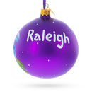 Raleigh, North Carolina Glass Ball Christmas Ornament 4 Inches