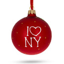 I Love New York Glass Ball Christmas Ornament 3.25 Inches