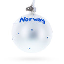 Flag of Norway Glass Ball Christmas Ornament 3.25 Inches