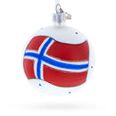 Flag of Norway Glass Ball Christmas Ornament 3.25 Inches