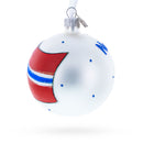 Flag of Norway Glass Ball Christmas Ornament 3.25 Inches