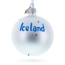 Flag of Iceland Glass Ball Christmas Ornament 3.25 Inches