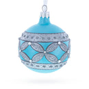 American Art Nouveau Cross with Diamonds Glass Ball Christmas Ornament 3.25 Inches