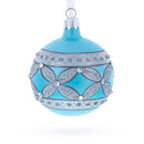 American Art Nouveau Cross with Diamonds Glass Ball Christmas Ornament 3.25 Inches