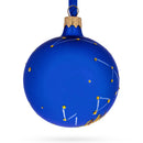 Leo Zodiac Horoscope Sign Blue Glass Ball Christmas Ornament 3.25 Inches
