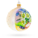 Floral Vase with Apples Masterpiece Glass Ball Christmas Ornament 4 Inches