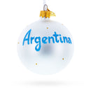 Flag of Argentina Glass Ball Christmas Ornament 3.25 Inches