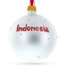 Flag of Indonesia Glass Ball Christmas Ornament 3.25 Inches