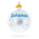Flag of Bahamas Glass Ball Christmas Ornament 3.25 Inches