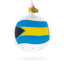 Flag of Bahamas Glass Ball Christmas Ornament 3.25 Inches