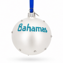 Flag of Bahamas Glass Ball Christmas Ornament 3.25 Inches