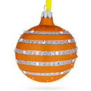Italian Couturier Stars and Moons Design Glass Ball Christmas Ornament 3.25 Inches