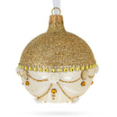 Opulent Golden Chandelier Elegance Glass Ball Christmas Ornament 3.25 Inches