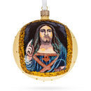 1500 'Salvator Mundi' Masterpiece by Leonardo da Vinci Glass Ball Christmas Ornament 4 Inches