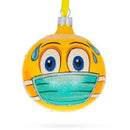 Facial Expressions in Mask Glass Ball Christmas Ornament 3.25 Inches
