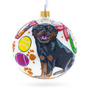 Rottweiler Gifts Glass Ball Christmas Ornaments 4 Inches