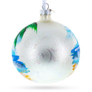 Santa Hat Relaxing at Beach Glass Ball Christmas Ornament 4 Inches
