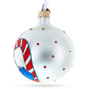 Elf and Candy Canes Glass Ball Christmas Ornaments 3.25 Inches