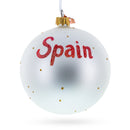 Flag of Spain Glass Ball Christmas Ornament 4 Inches
