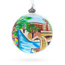 River Walk in San Antonio, Texas Glass Ball Christmas Ornament 4 Inches