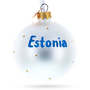 Flag of Estonia Flag Glass Ball Christmas Ornament 3.25 Inches