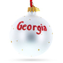 Flag of Georgia Glass Ball Christmas Ornament 3.25 Inches