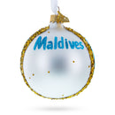 Maldives Resort Glass Ball Christmas Ornament 3.25 Inches