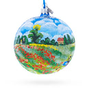 Wild Poppies Painting Glass Ball Christmas Ornament 4 Inches