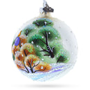 Glitter Bunny with Carrot Glass Ball Ornament 4 Inches
