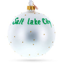 Temple Square, Salt Lake City, Utah Glass Ball Christmas Ornament 4 Inches