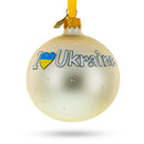 Ukraine in my Heart Glass Ball Christmas Ornament 3.25 Inches