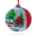 Historic Federal Hill, Providence, Rhode Island Glass Ball Christmas Ornament 4 Inches