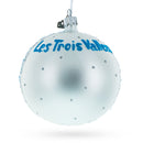 Les Trois Vallees Ski Resorts, France Glass Ball Christmas Ornament 4 Inches