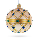 Green Jewels on Champagne Glass Ball Christmas Ornament