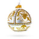 Jeweled Golden Chandelier on Silver Glass Ball Christmas Ornament 3.25 Inches