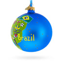 Brazil Landmarks and Symbols Glass Ball Christmas Ornament 4 Inches