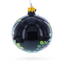 Pink and White Floral Blossoms Glass Ball Christmas Ornament 3.25 Inches