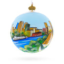 Skyline of Sacramento, California Glass Ball Christmas Ornament 4 Inches