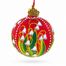 1898 Lilies of the Valley Royal Glass Ball Christmas Ornament 2.4 Inches