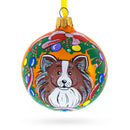 Collie Dog Glass Ball Christmas Ornament 3.25 Inches