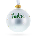 Flag of India Glass Ball Christmas Ornament 3.25 Inches