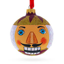 Nutcracker Glass Ball Christmas Ornament 3.25 Inches