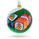 Sushi Lover Glass Ball Christmas Ornament 4 Inches