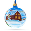 Santa with Bag of Gifts Glass Ball Christmas Ornament 3.25 Inches