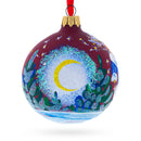 Hedgehog Serenading with Cello Glass Ball Christmas Ornament 3.25 Inches